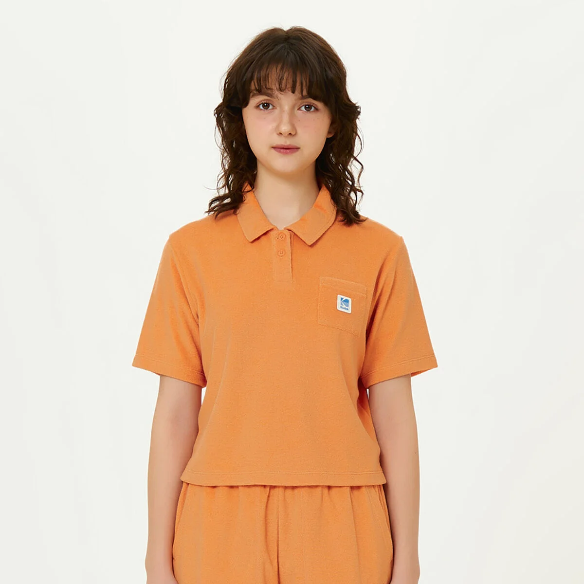 毛圈布 Polo T恤 女裝 ORANGE