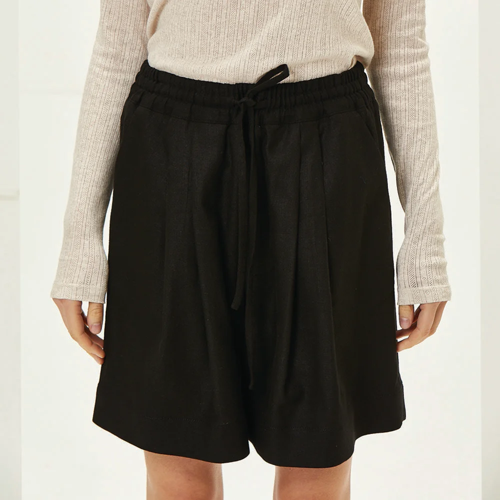 linen short pants(bk)