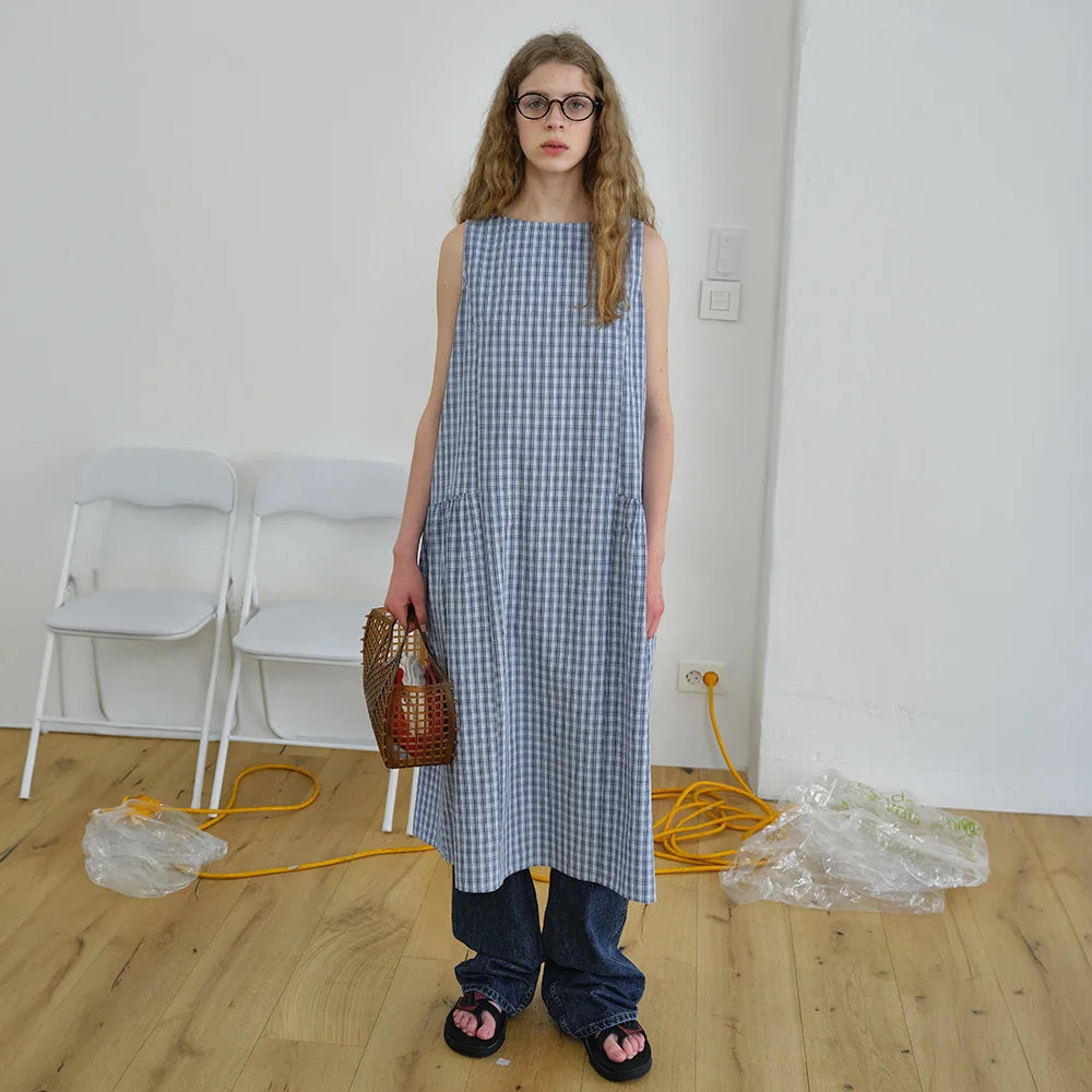 renee check dress - sky