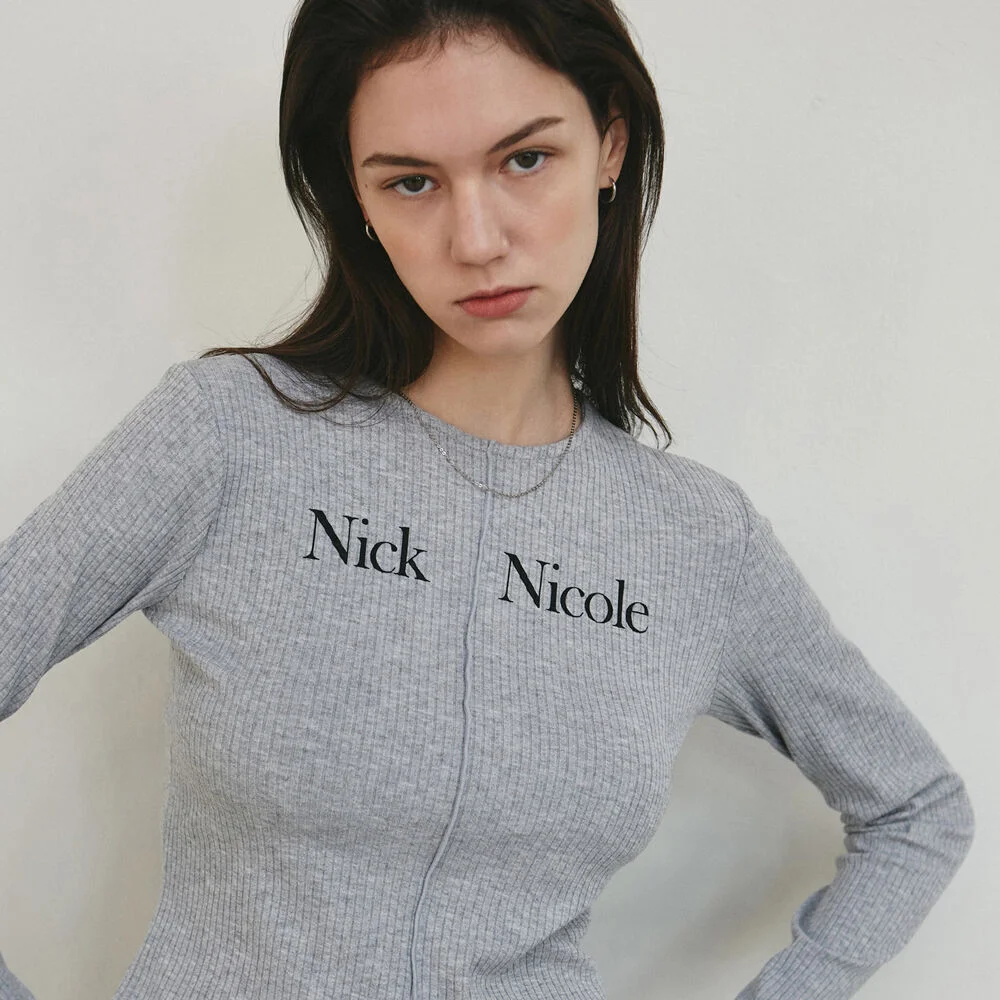 NICOLE SIGNATURE SLIM KNIT_GRAY