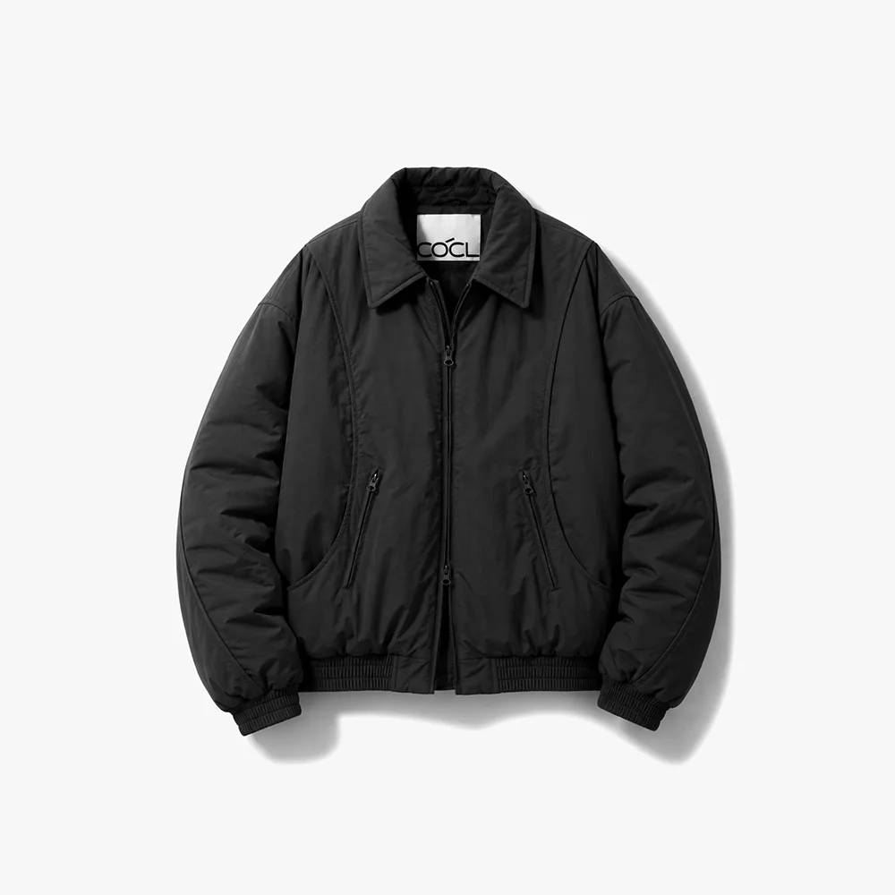 弧形 兩穿 航空 羽絨外套 夾克 黑色 COOSJP045BLACK