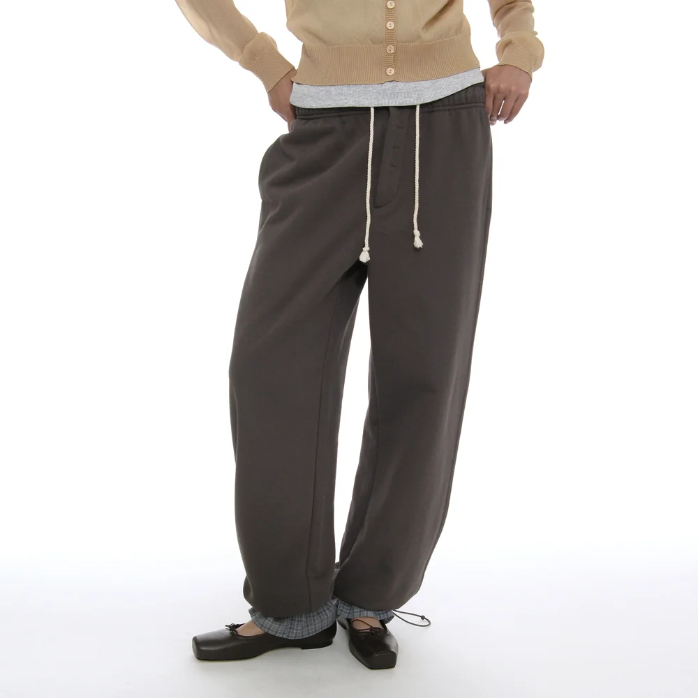 LAYERED HEM SWEATPANTS_CHARCOAL