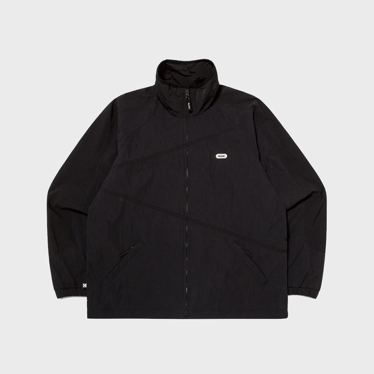 Kay 撞色 Stand Neck 外套 BLACK