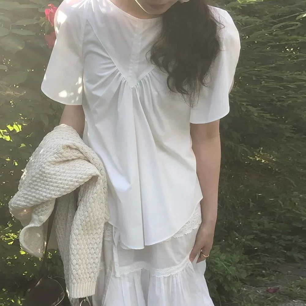 (4次 再訂版) sleeve hul blouse_white