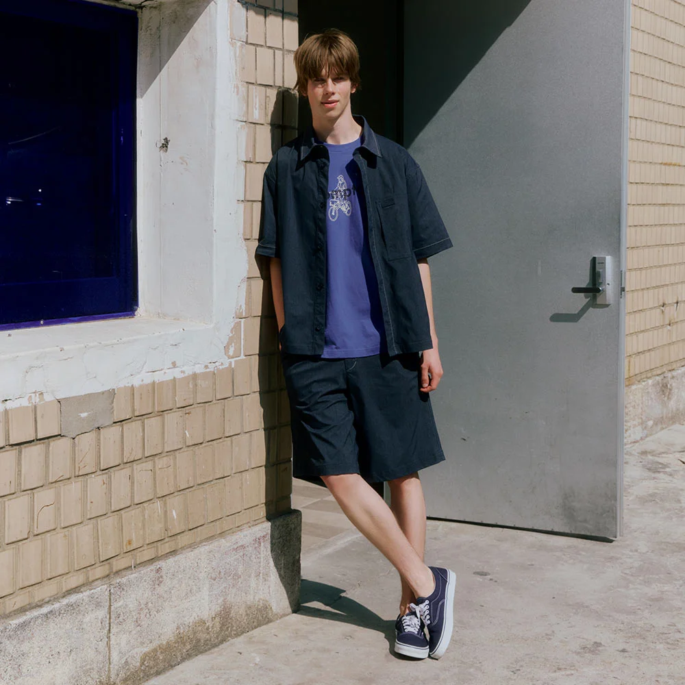 DENIM-LIKE SHORT - NAVY (P252MHP180)