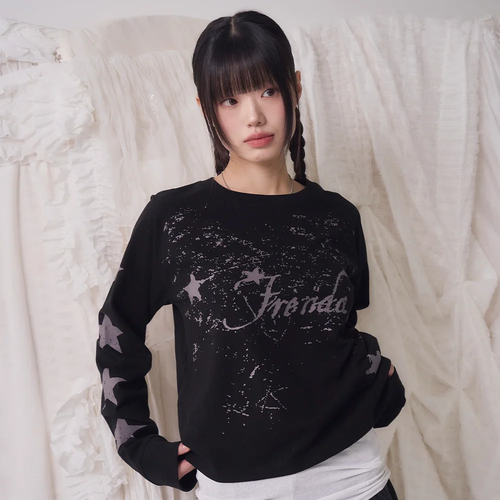 STAR LETTERING LOGO LONG SLEEVE BLACK
