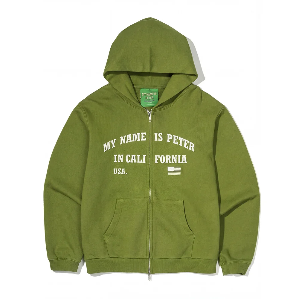 (W) IN CALIFORNIA ZIP HOODIE - OLIVE
