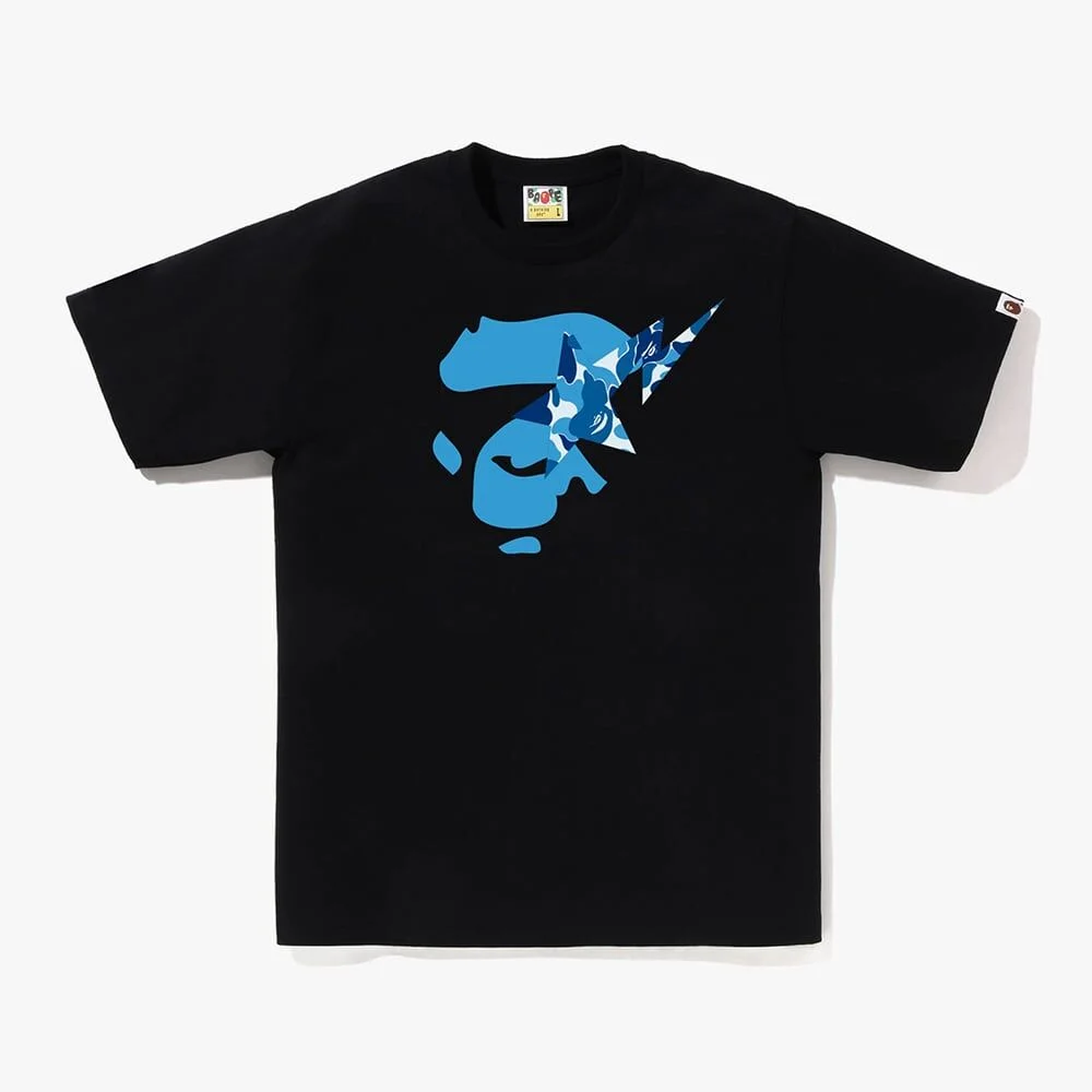 ABC 迷彩 Ape 臉部 STA T恤(M) BLACK/BLUE
