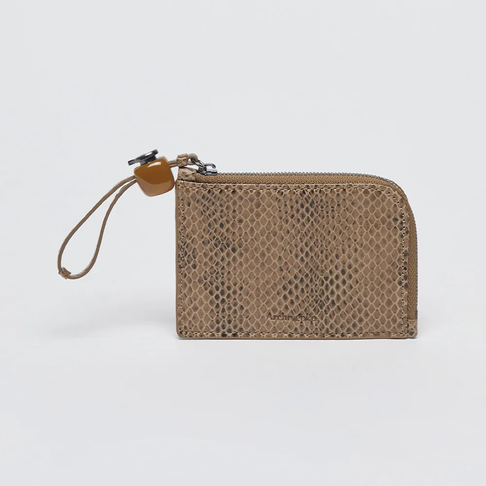 Formica zip compact wallet(Python beige)