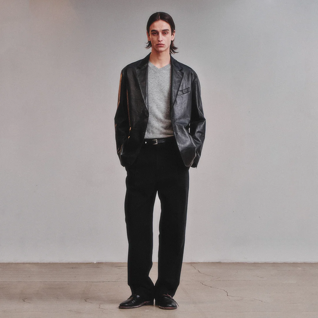 Vegetable Leather Cutting Blazer_Italy Lambskin_Black