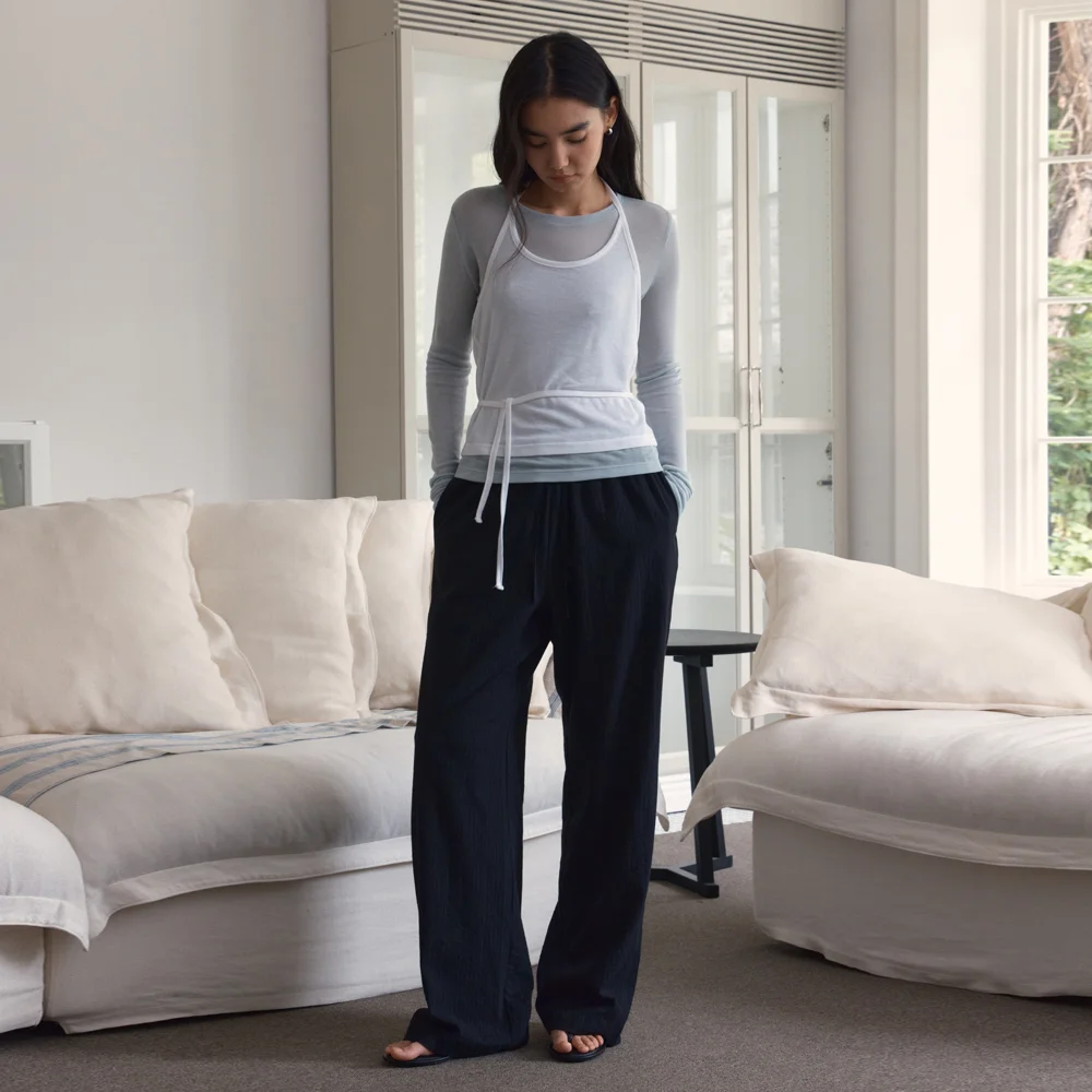 Lace Sheer Pants (Black)