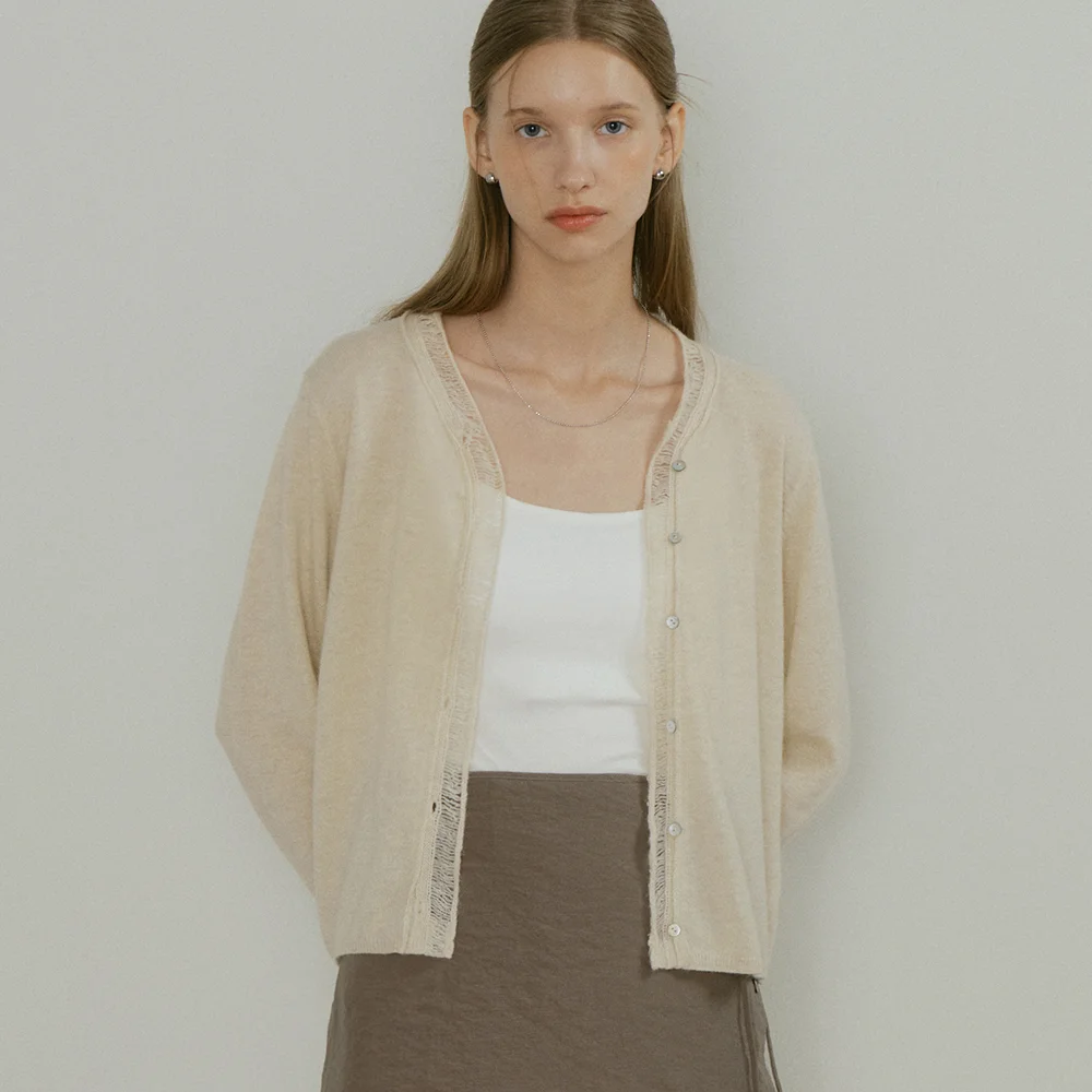 comos 1529 trimming cardigan (oat melange)