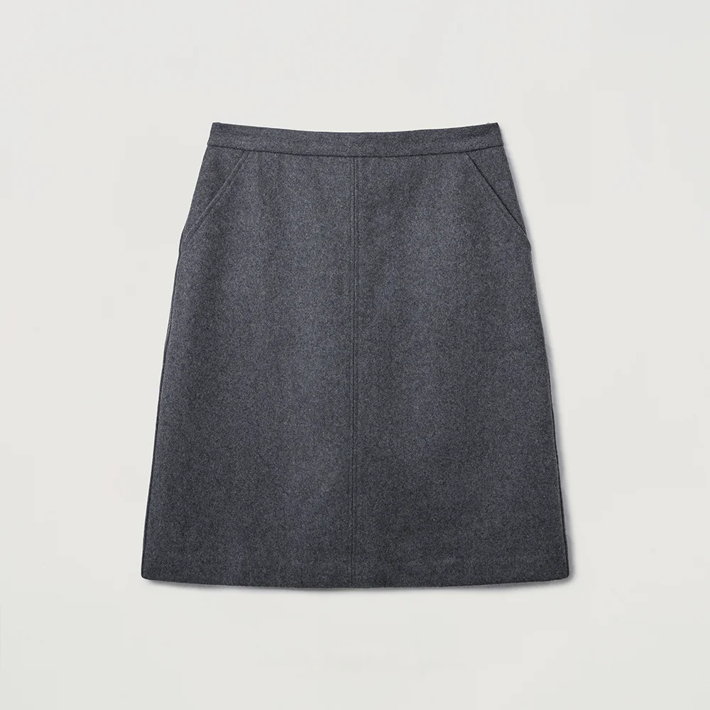 Modern A-line midi skirt_grey
