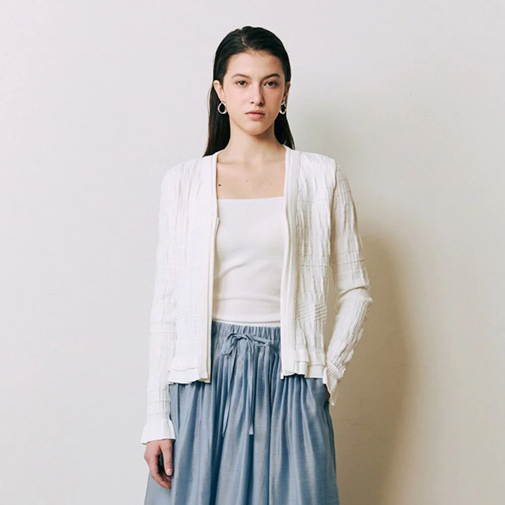 Claire Muse 針織外套 閃爍 白色
