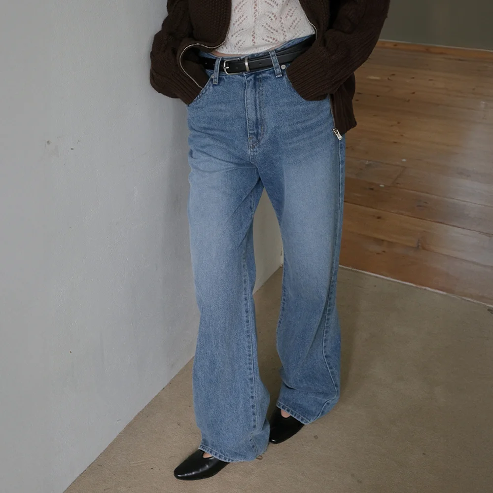 Matis Wide Denim Pants - Middle Blue