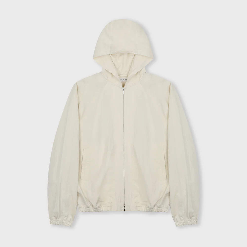LAYERED HOODED ZIP UP JUMPER IVORY