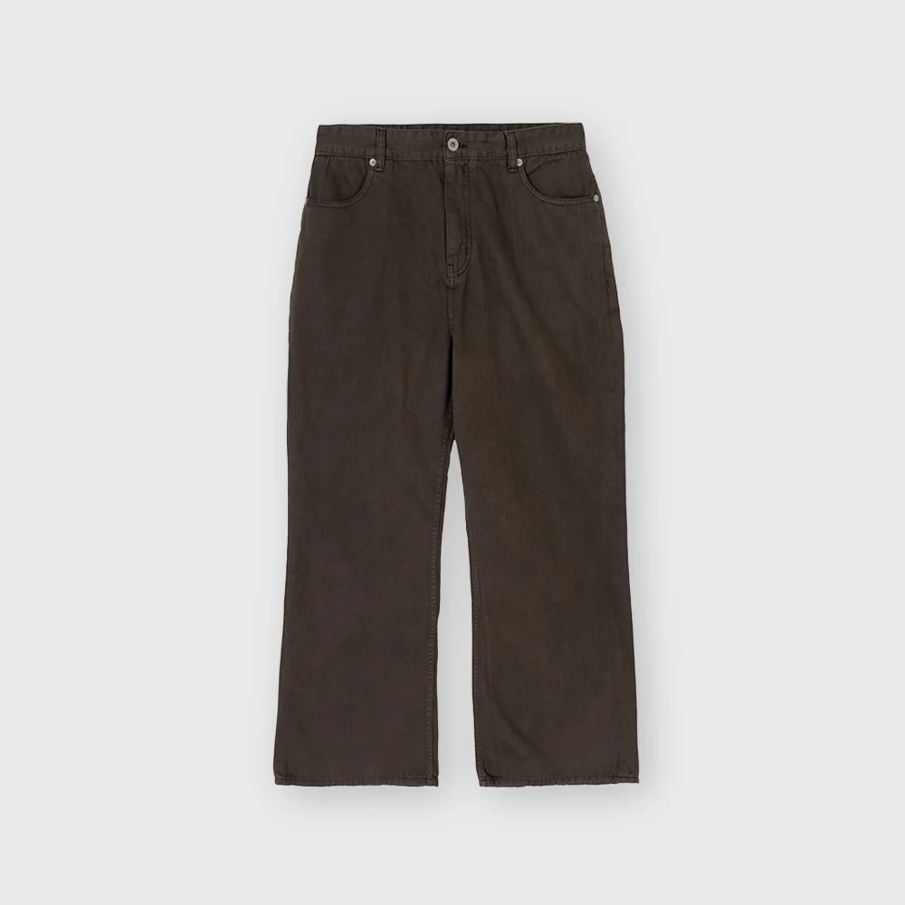 Washed Boots Cut Denim, Dark Brown