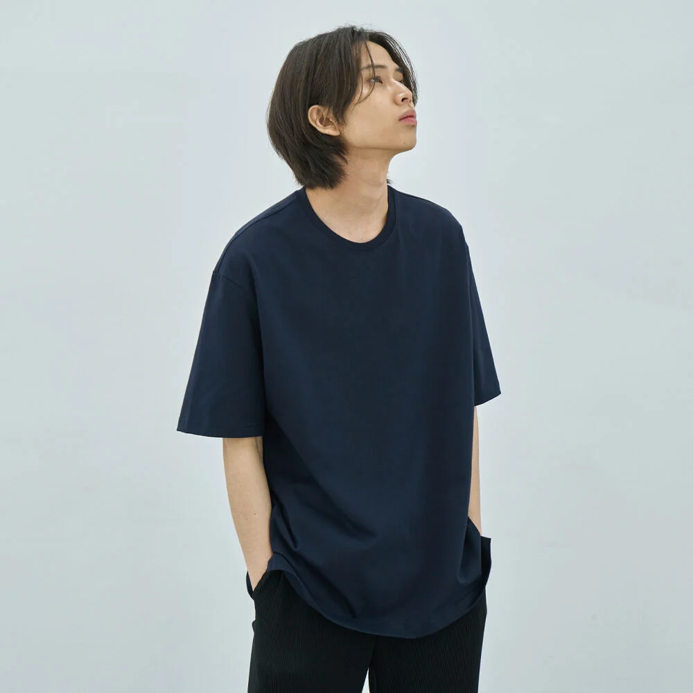 Relaxed cotton round half sleeve t-shirts