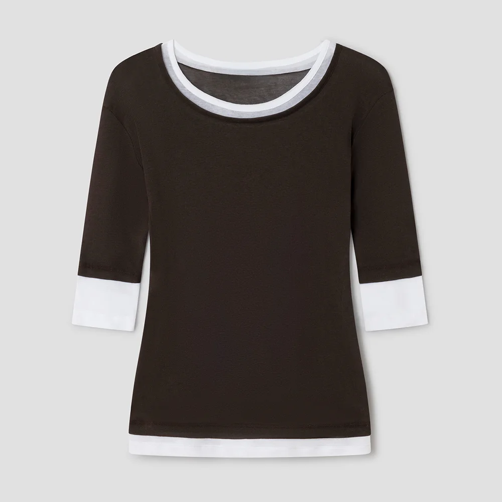 (W) GEMMA TOP (BROWN / WHITE)
