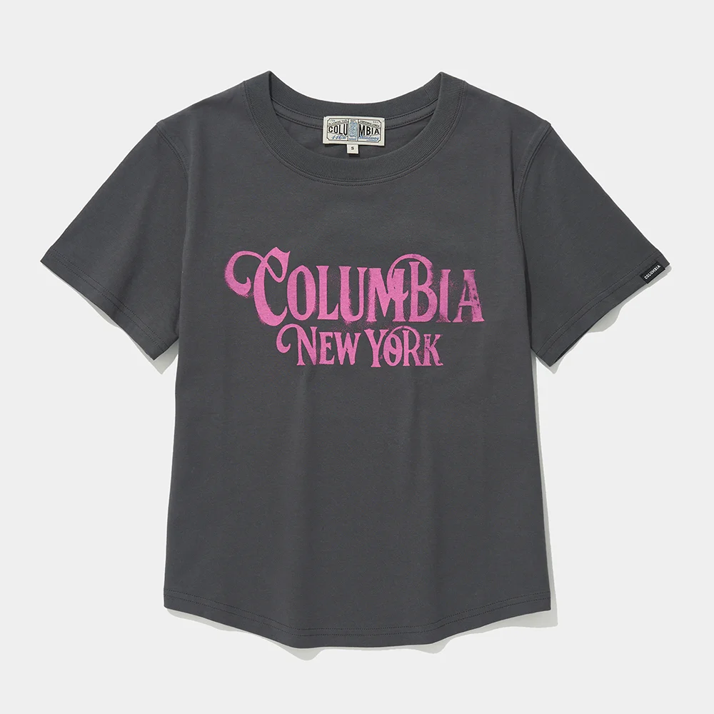 UNI WOMEN CURVED SLIM-FIT S/S T-SHIRTS_CHARCOAL