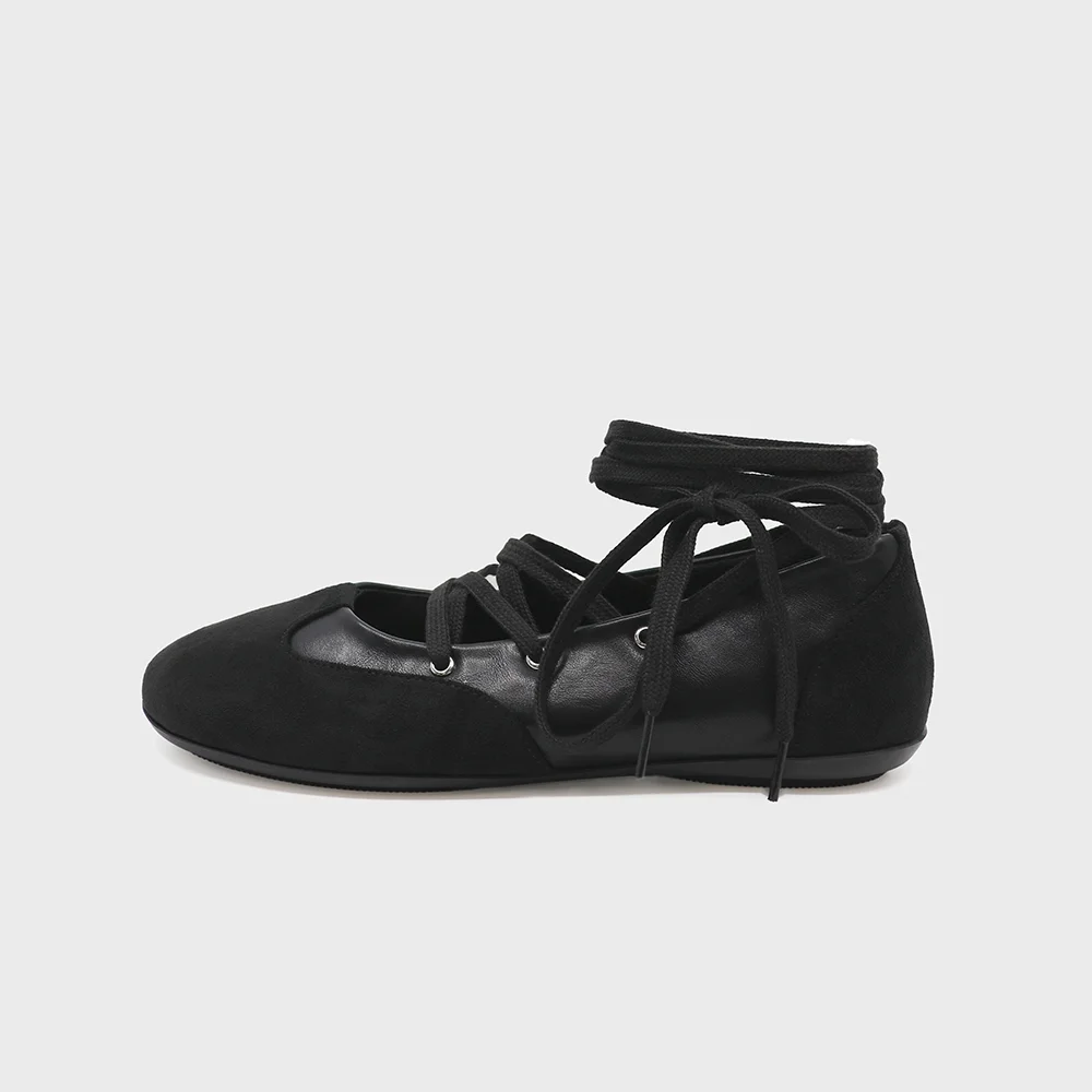 Tender 0003. Combi Lace-Up Flats - 4colors