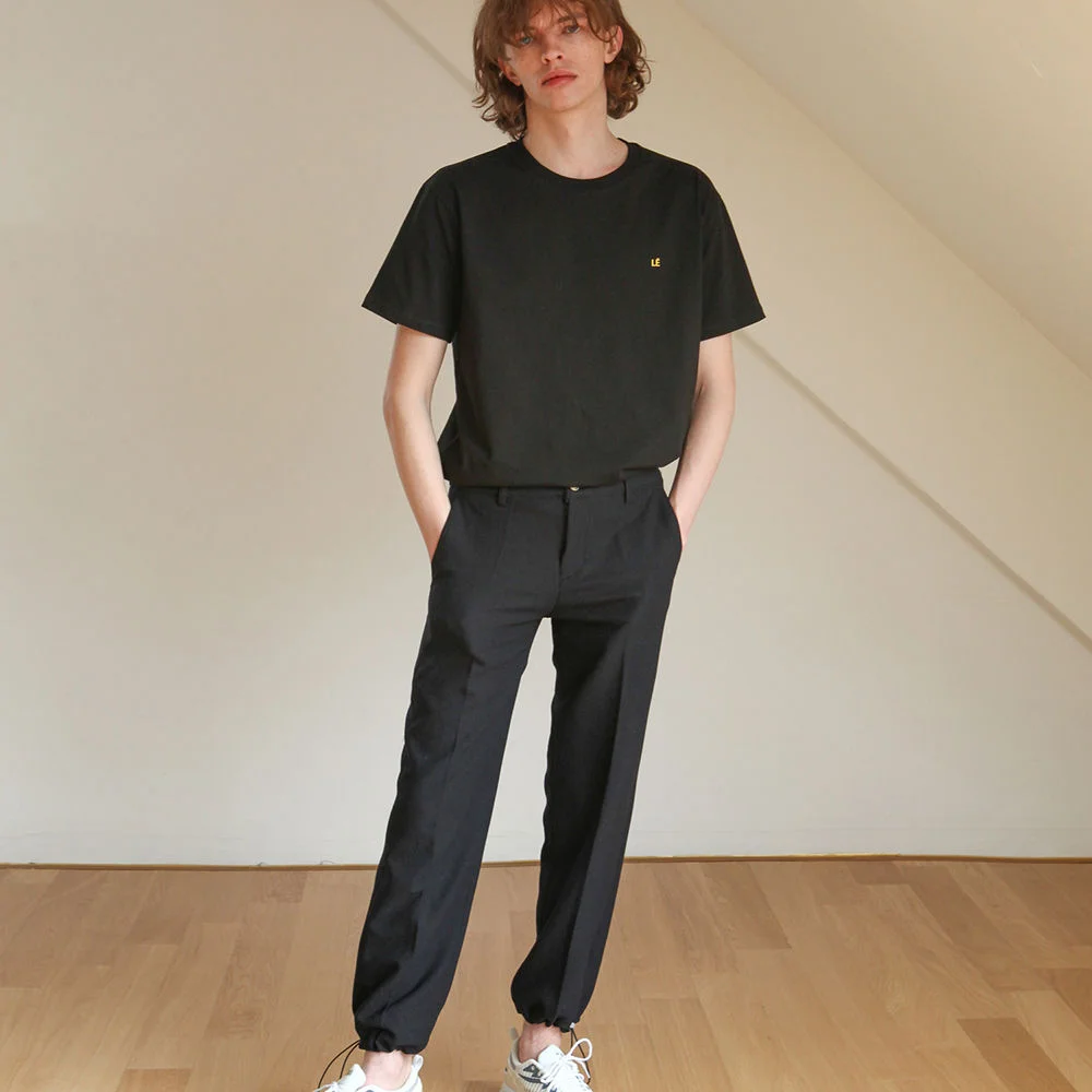 STRETCH STRING PANTS BLACK