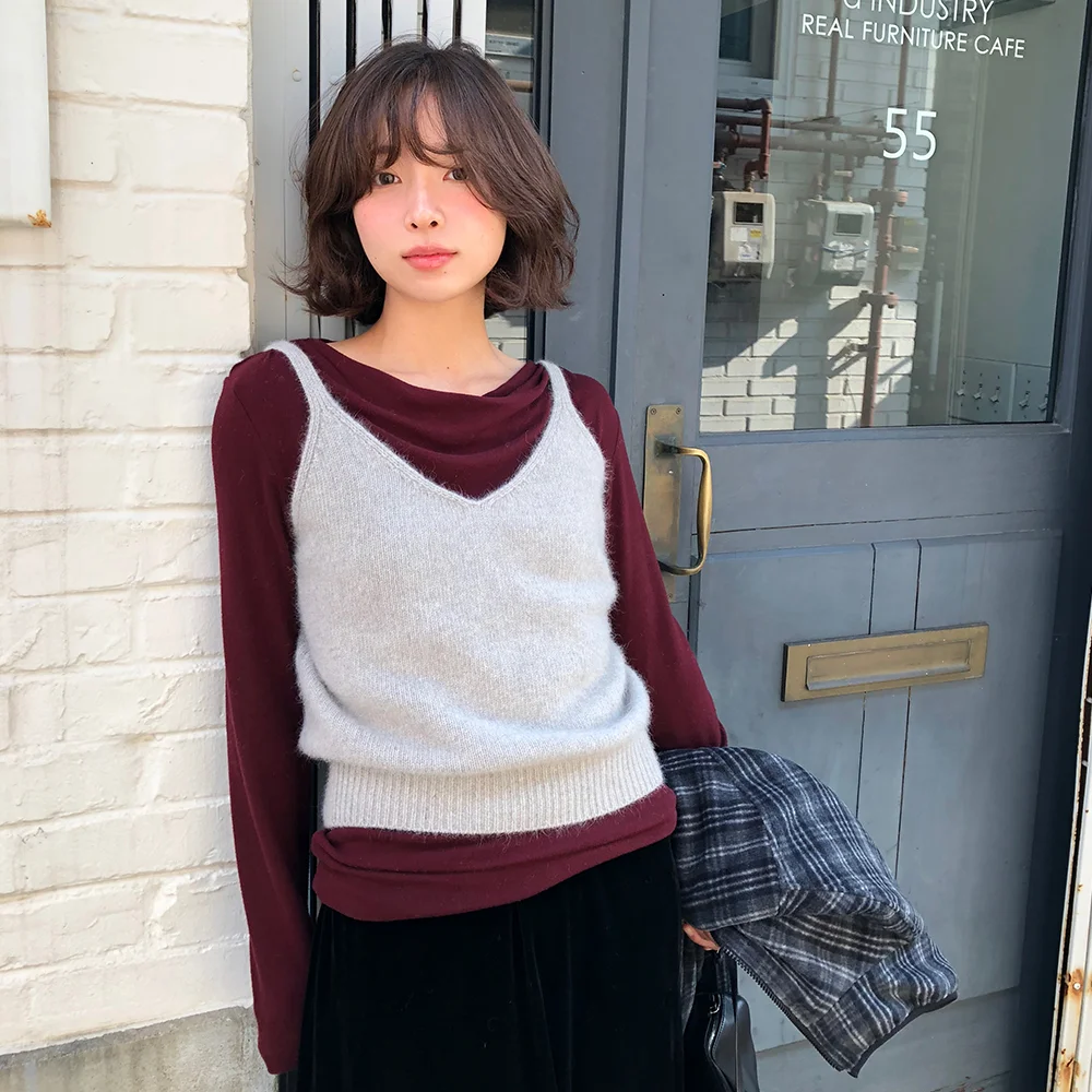 RACCOON KNIT BUSTIER (GRAY)