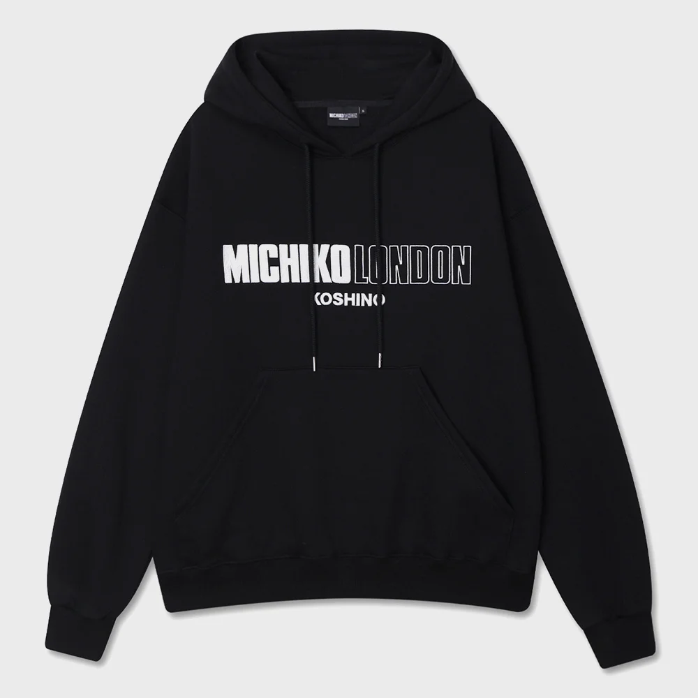 SIGNATURE LOGO NAPPING HOODY BLACK_UNISEX