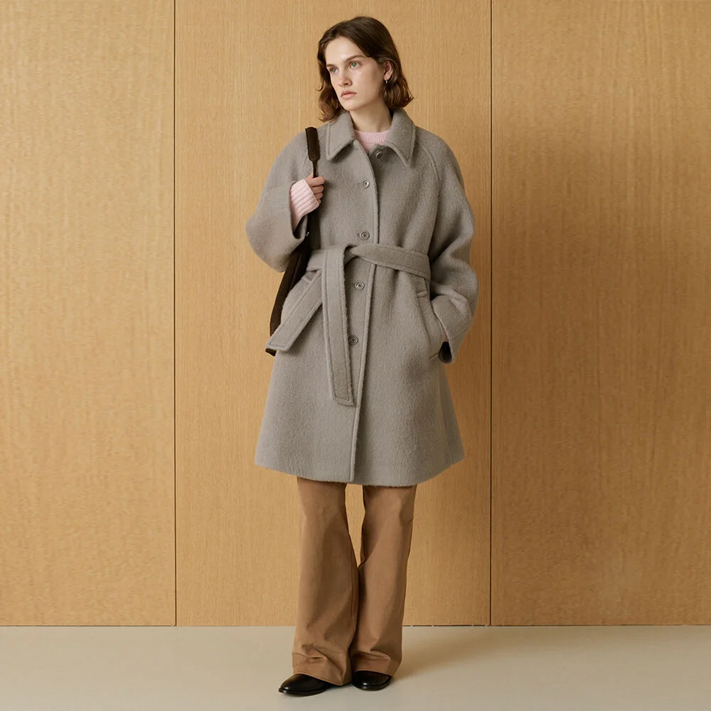 Hairy Raglan Coat(Grey)
