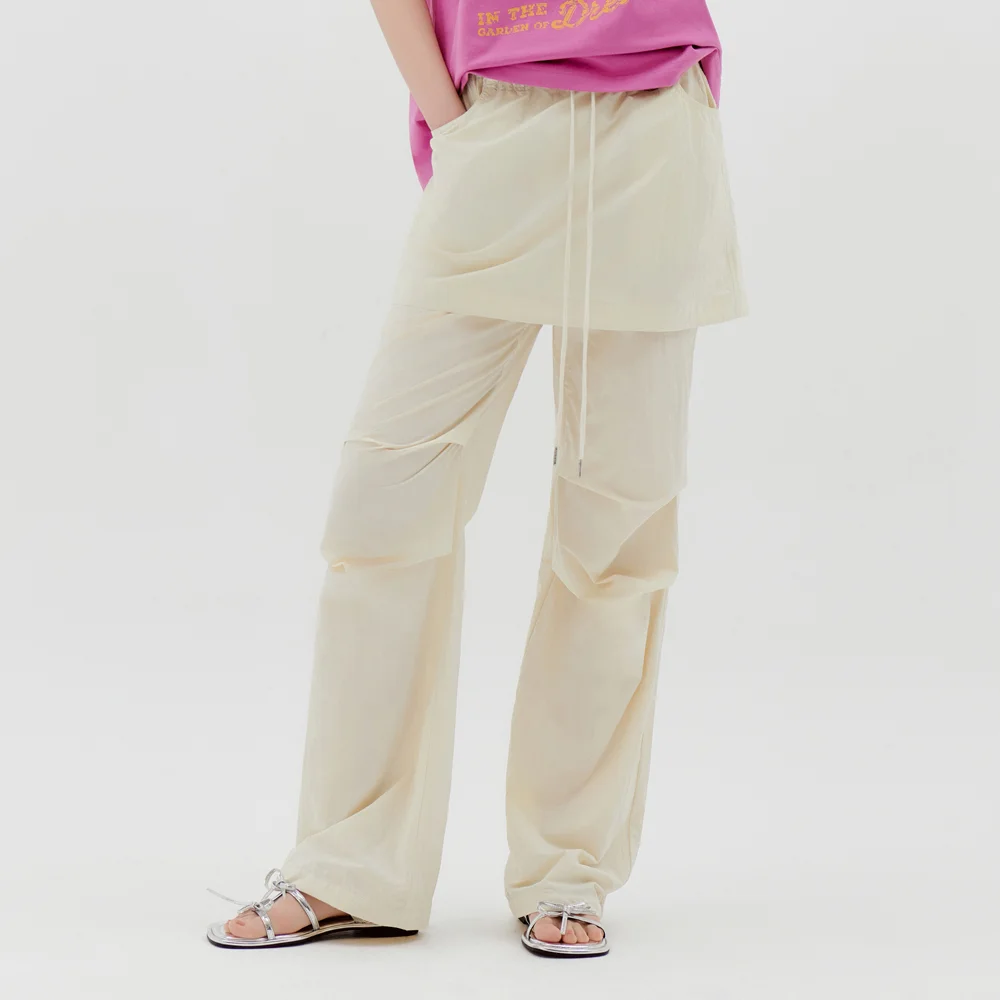 LYLON SKIRT LAYERED TRACK PANTS IVORY BQ2WP019