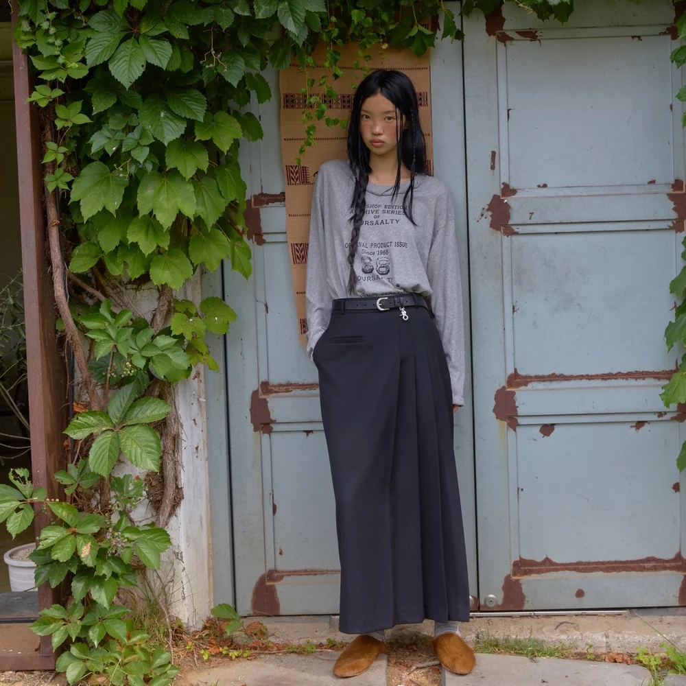 Offset Maxi Skirt / Black