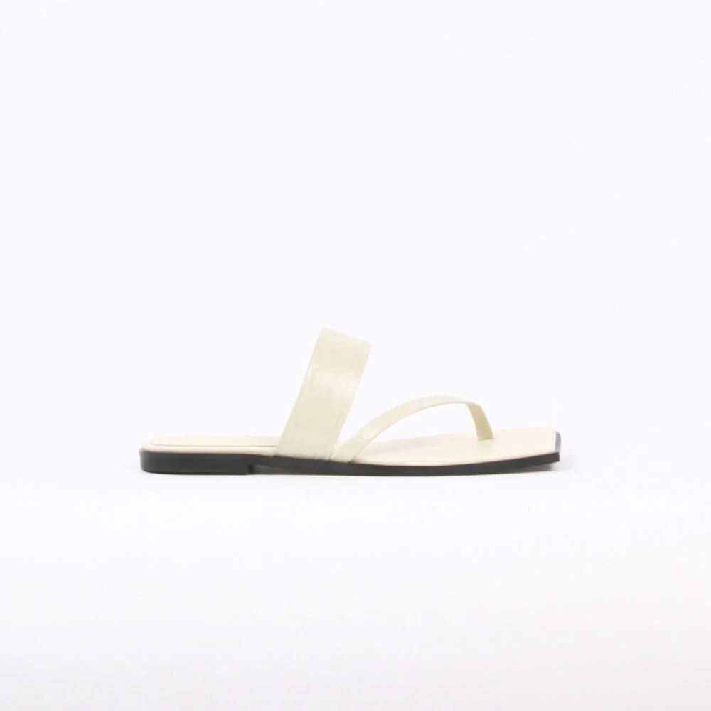 Cheyenne Sandals Leather Beige Crocco