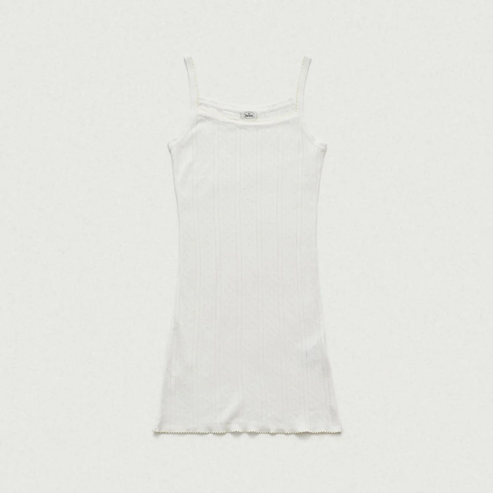 Cotton Eyelet Knit Slip Dress_Ivory