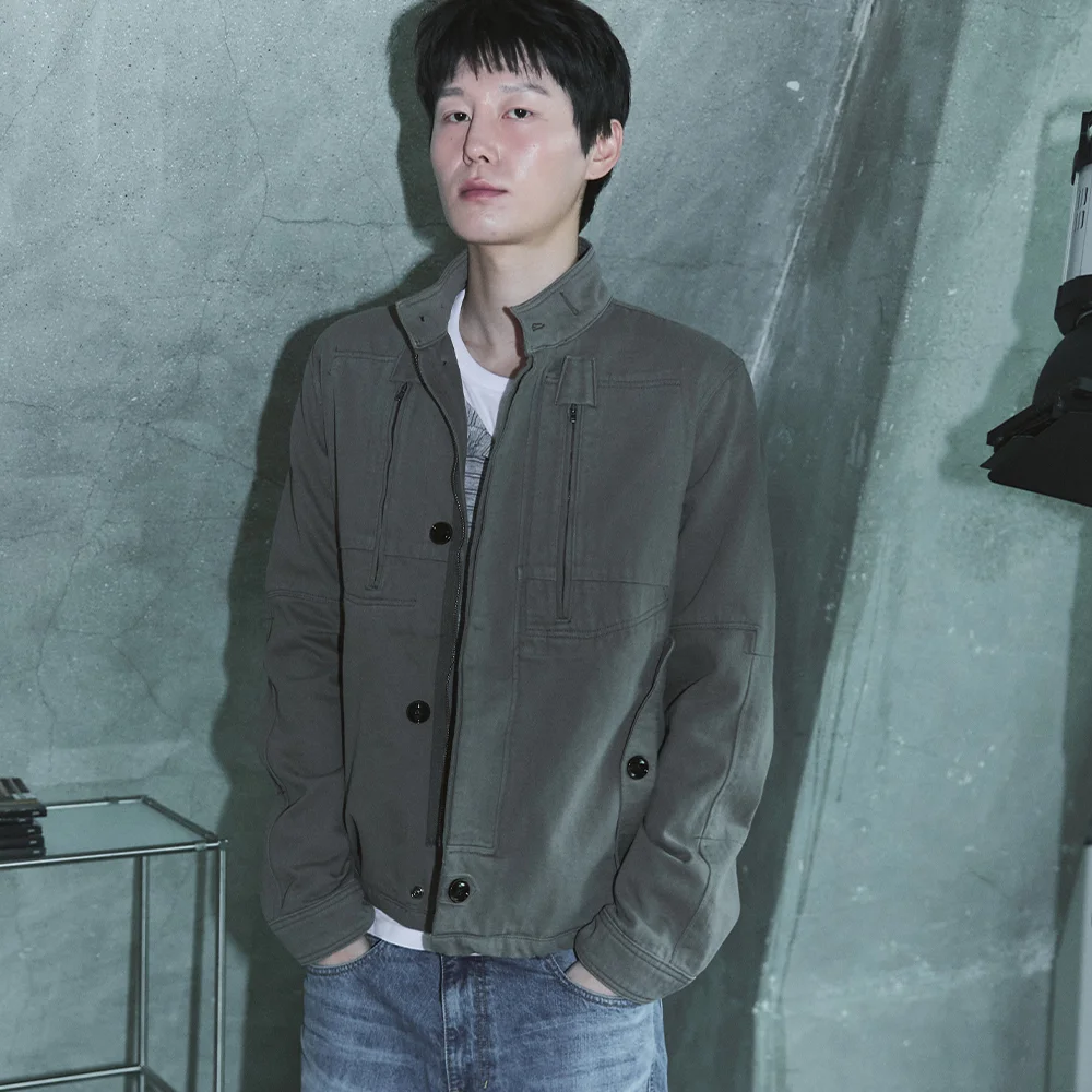 Bluesf vintage fade high-neck jacket
