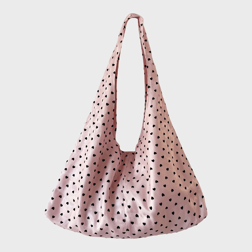 Heart Satin Hobo Bag (心形 緞面 Hobo Bag) Pink