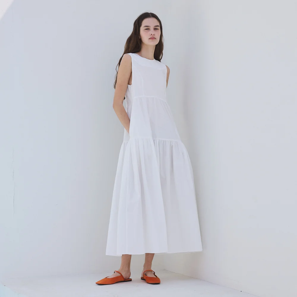 SLEEVELESS DRESS_white
