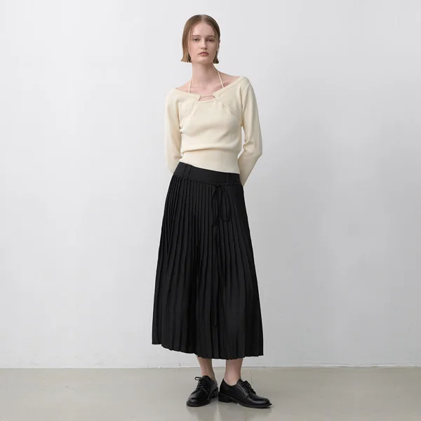 CLAIRE PLEATS LONG SKIRT S(SK-5000)