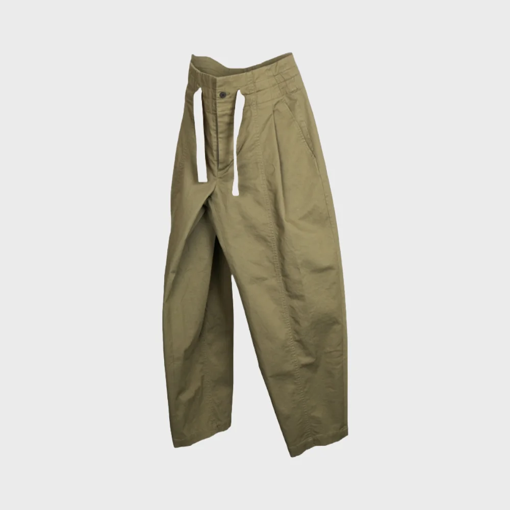 COTTON CANVAS BALLOON PANTS_KHAKI