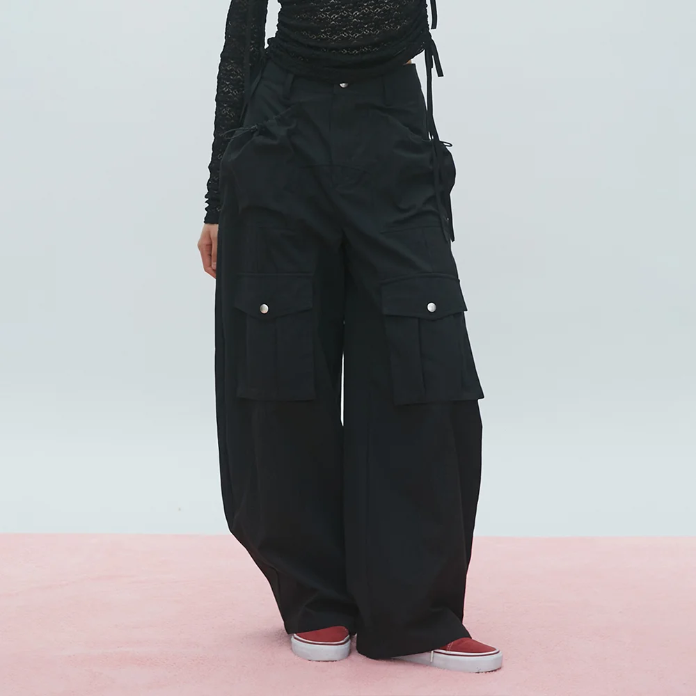 THIN CARGO POCKET PANTS 口袋 工裝 長褲 BLACK BR2WP004