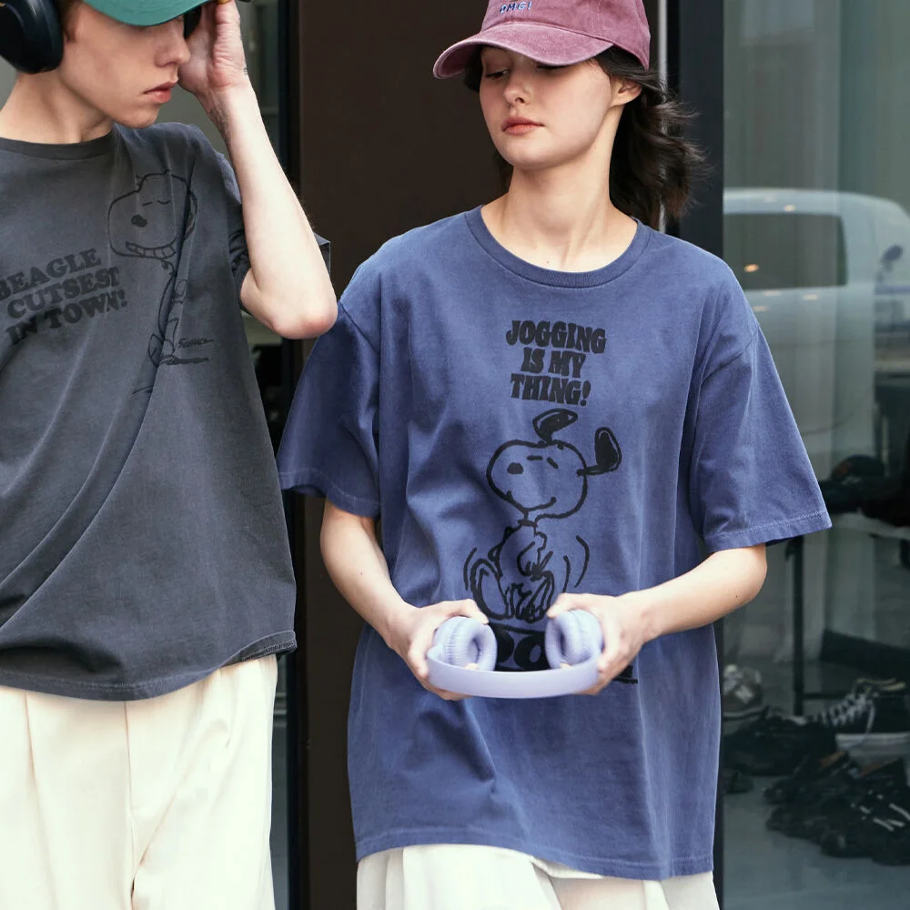 Jogging 史努比 Pigment T恤 (NAVY)