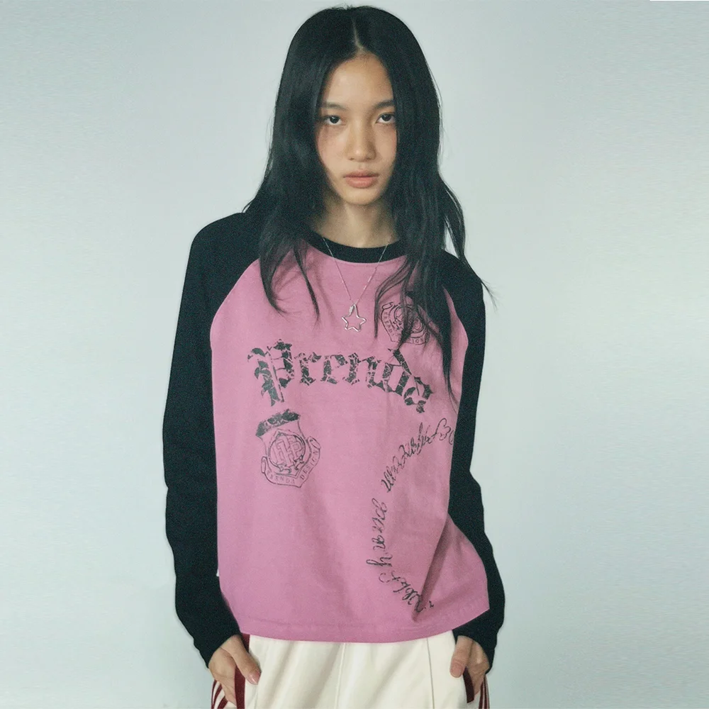 VINTAGE LOGO RAGLAN LONG SLEEVE INDIGO PINK