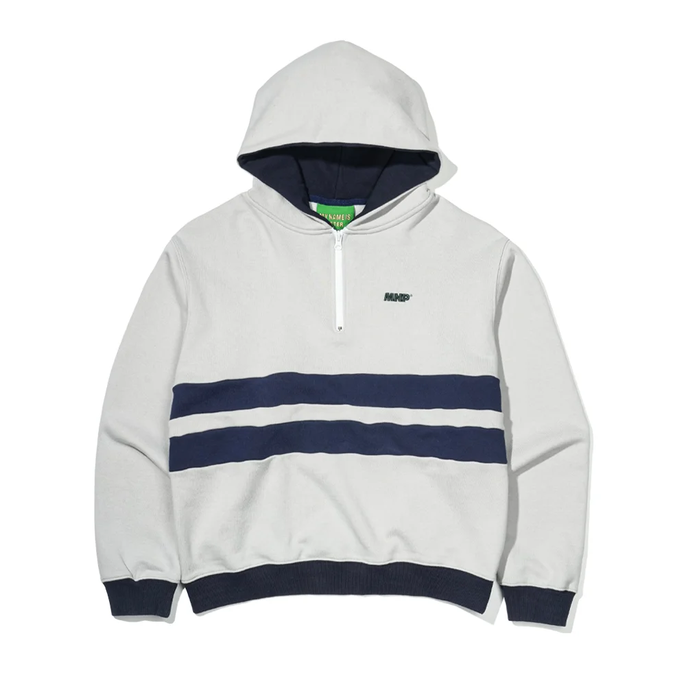 MNP LOGO HALF ZIP HOODIE - GRAY