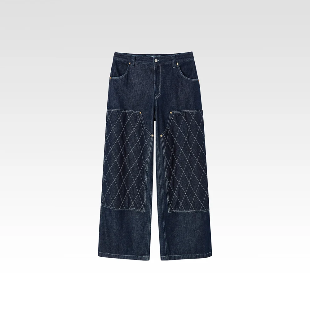絎縫 工裝 牛仔 牛仔褲 靛藍