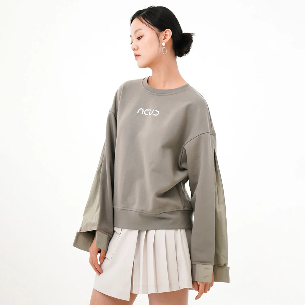 Sleeve Detail Logo Sweatshirt _KH.Grey