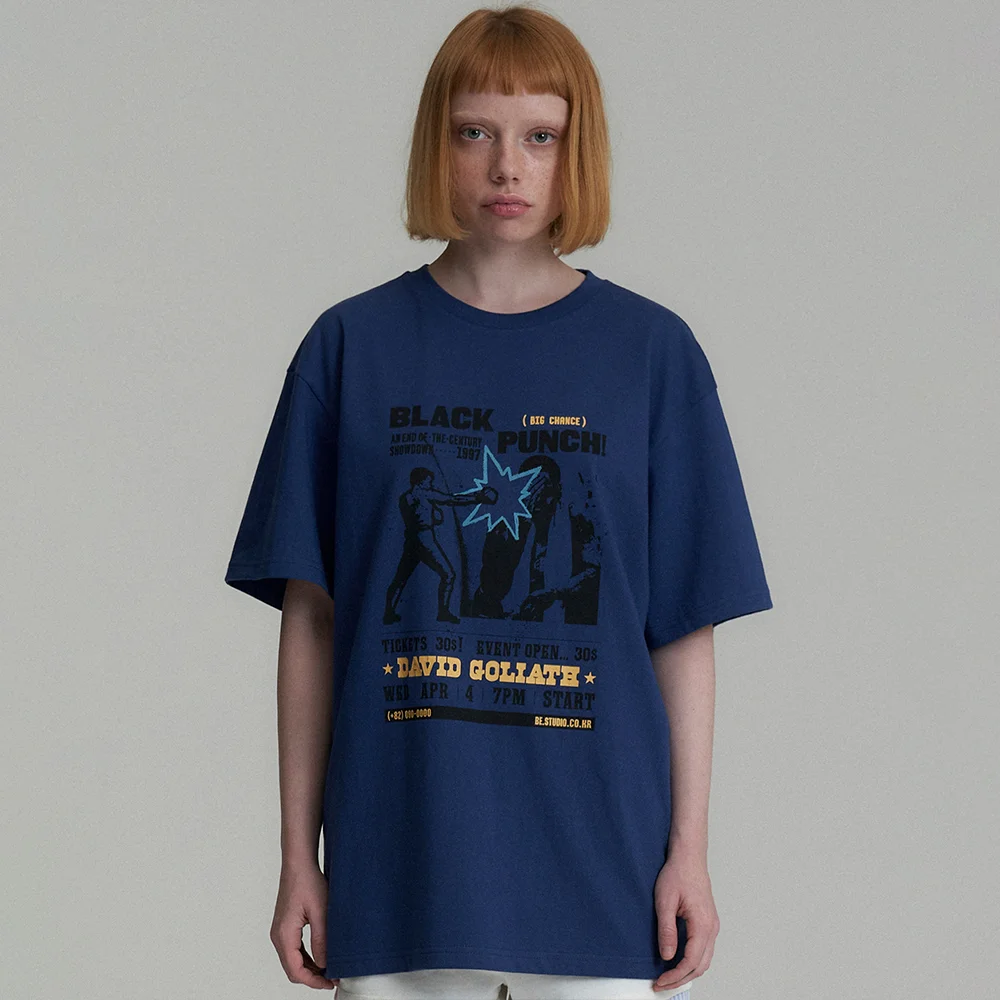 BLACK PUNCH T-SHIRT - ROYAL BLUE