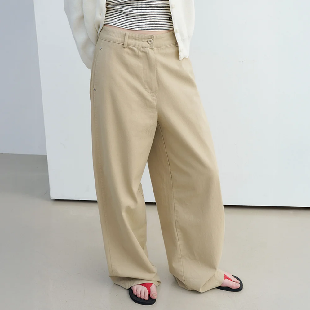 Bess Cotton Pants - Beige