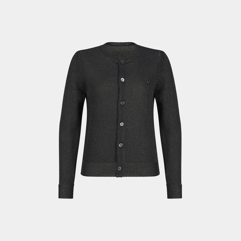 (W) GLITTER KNIT CARDIGAN - DARK GRAY