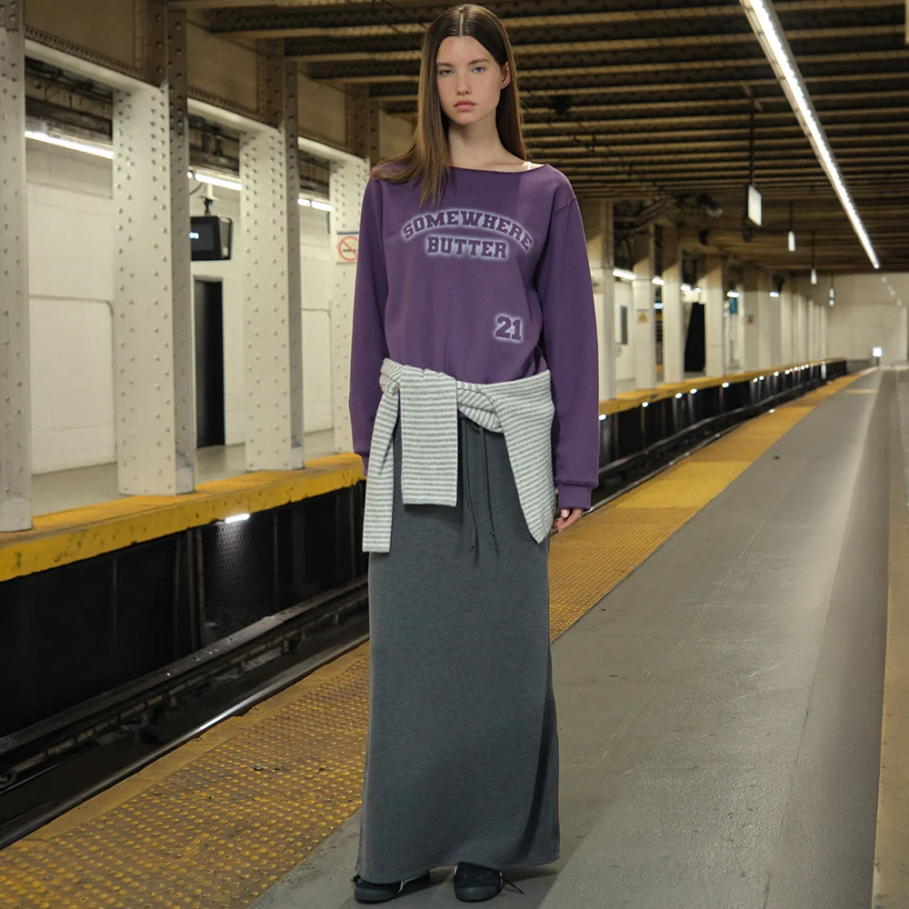 Jersey Ned Long Skirt - Charcoal