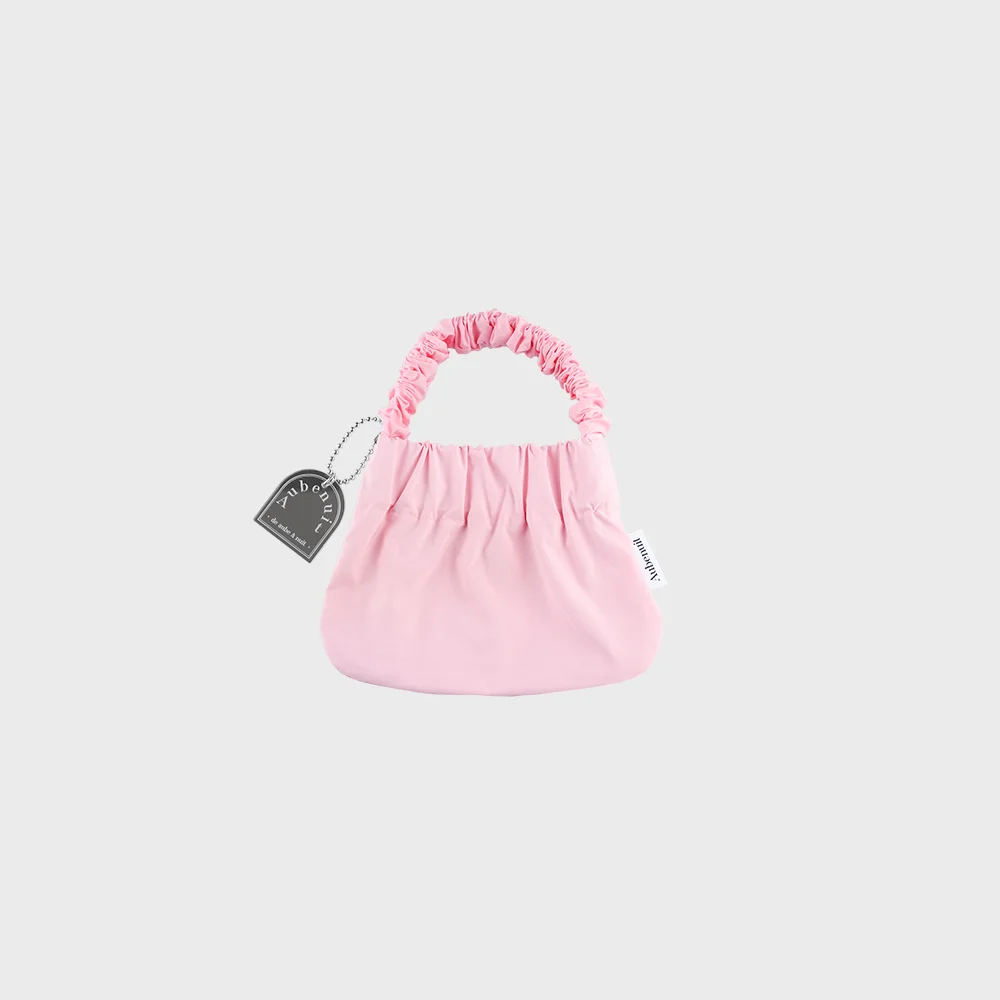 Obnuit 尼龍 蚌殼包 Baby Size_粉色 (鏡面鑰匙扣)