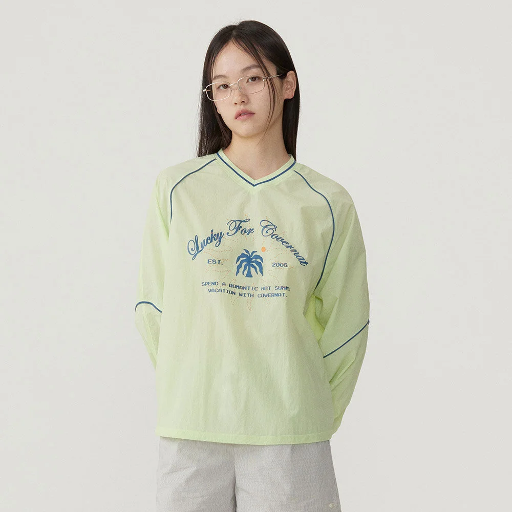 女裝 圖案 尼龍 長袖 Lime